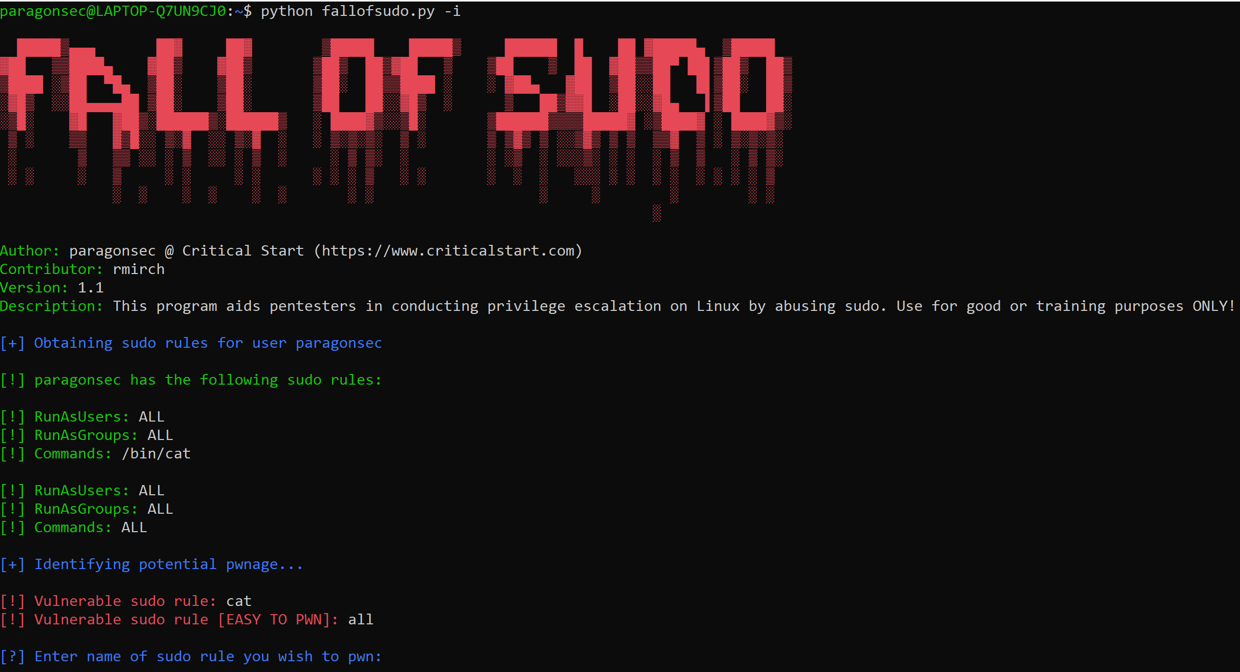 Fall of Sudo – A Pwnage Collection  Critical Start