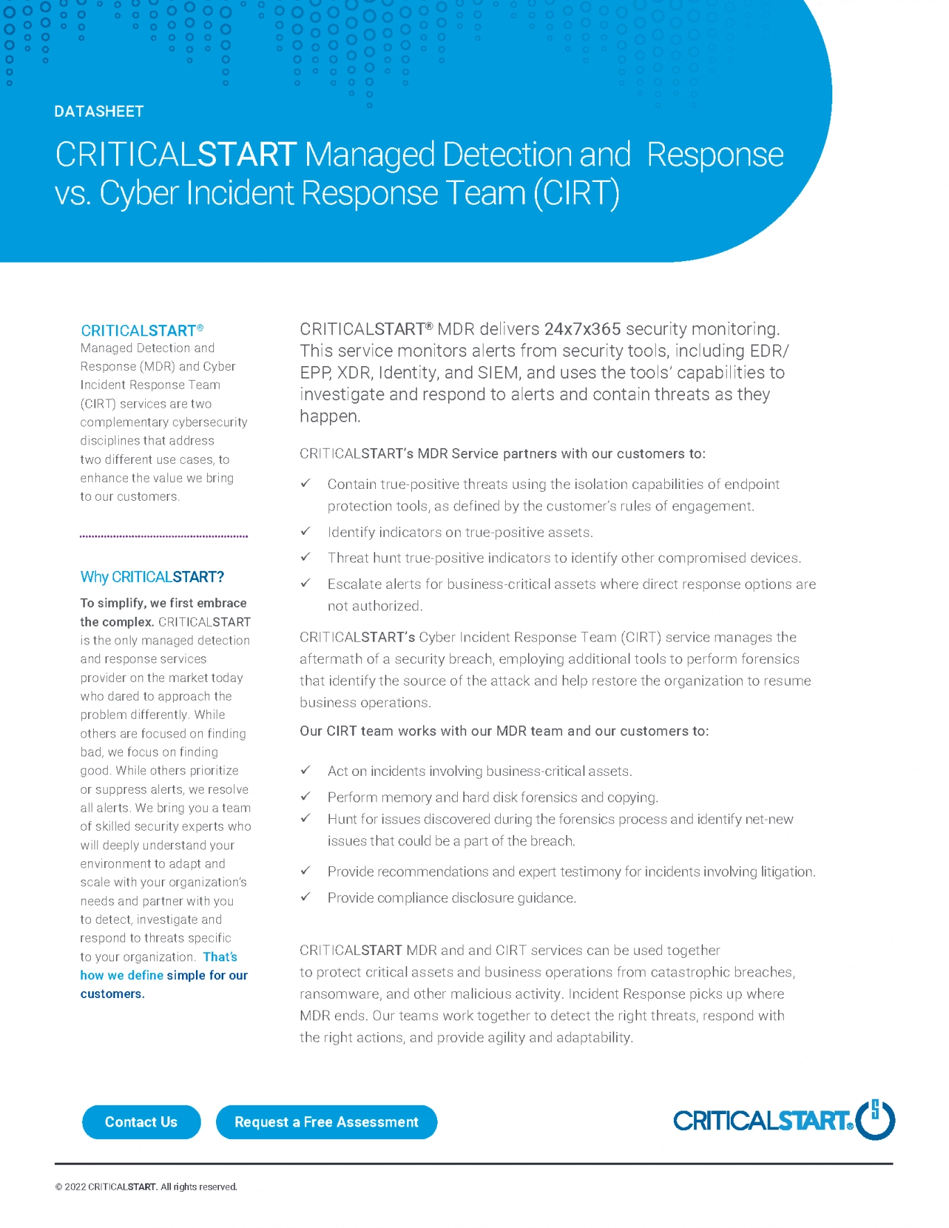 Cover image of MDR vs CIRT Datasheet,