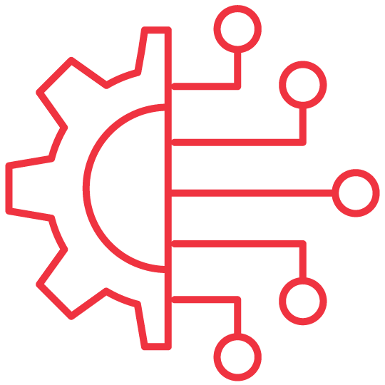 Icon illustrating differentiated IT/OT threat detection and response for segmented networks.