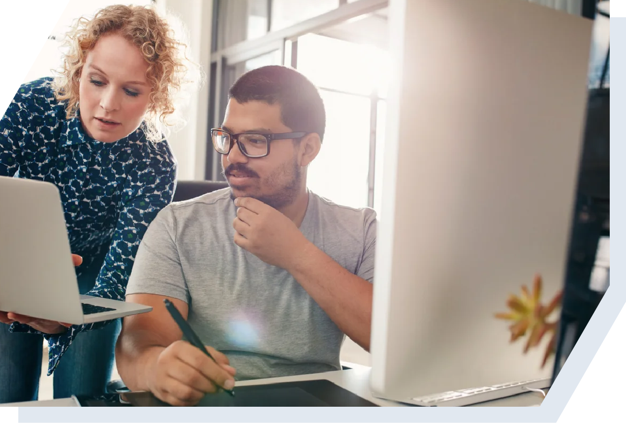 People working on a laptop