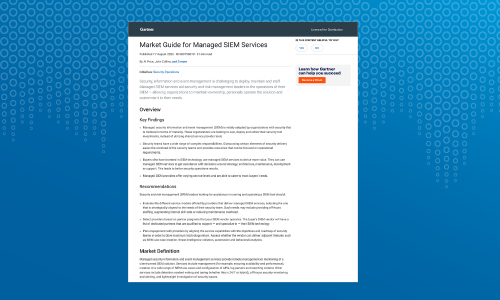 MARKET GUIDE FOR DIGITAL FORENSICS AND INCIDENT RESPONSE SERVICES
